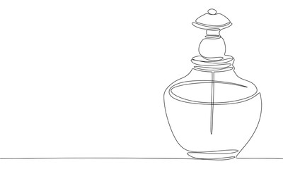 Perfume one line continuous. Line art Perfume isolated on transparent background. Hand drawn vector art.