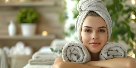 A serene woman relaxes during a pampering exfoliation treatment at a spa . Concept Spa Day, Relaxation, Skincare, Pampering, Wellness
