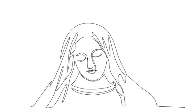 recommend clip art: Religion sculpture one line continuous. Line art Religion sculpture isolated on transparent background. Hand drawn vector art.
