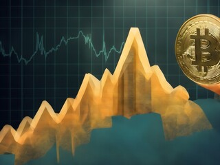 coins and graph on the background of the map