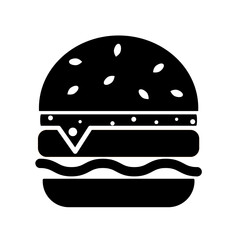 Burger logo design in minimalistic style. Fast food icon. Vector illustration.