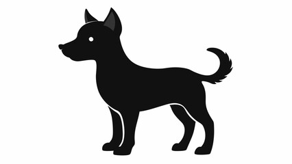 baby dog silhouette on white background