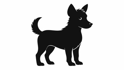 baby dog silhouette on white background