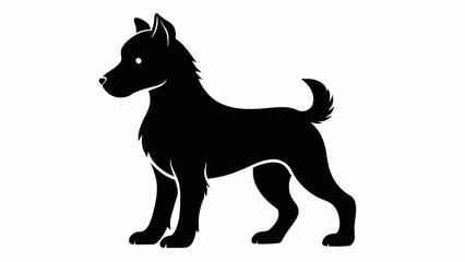 baby dog silhouette on white background