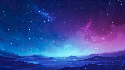 Obraz na płótnie Canvas Sky background at night with bright stars The image of the dark sky filled with stars is beautiful and magical. Simulated and realistic images of memories of a night with a hazy sky and bright stars.