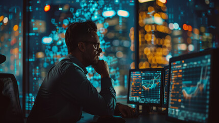 Cybersecurity in the financial sector, futuristic technology concept