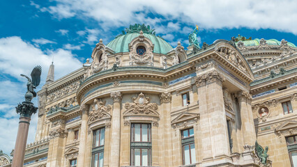 Palais or Opera Garnier The National Academy of Music timelapse in Paris, France.