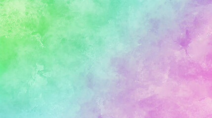 Fototapeta premium A dreamy watercolor background blending from green to purple, perfect for creating a serene and artistic atmosphere.
