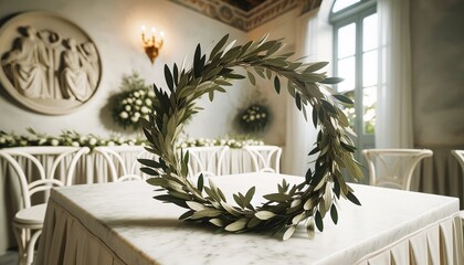 Peace & Unity: Symbolic Crowns for a Greek Wedding - obrazy, fototapety, plakaty