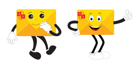 envelope, mail, illustration, mascot, cartoon, message, letter, communication, paper, happy, cute, post, funny, face, postal, sticker, isolated, comic, send, smile, correspondence, emotion, e-mail, lo