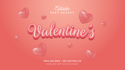 Editable text effects - 3d style valentine's day