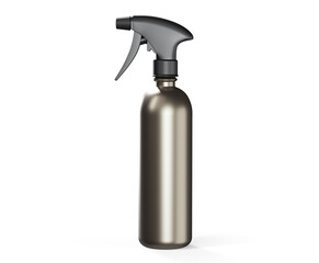 Spray bottle mockup pump type for insert brand label , for medical skincare makeup cosmetic product, front view and float view 3D rendering