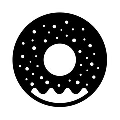 Donut logo design in minimalistic style. Fast food icon. Vector illustration.