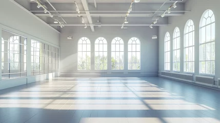 Foto op Plexiglas anti-reflex Dansschool Modern dance fitness classroom with lights and shades background