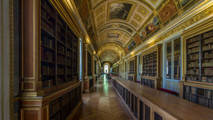 Interiors and architectural details of the Chateau de Fontainebleau timelapse hyperlapse in...