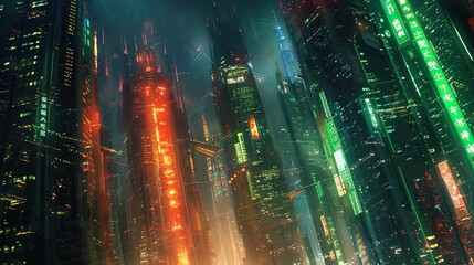night city background, cyber city skyline background