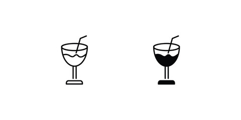 coketail icon with white background vector stock illustration