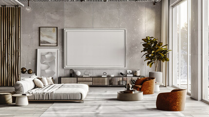 Minimalist Living Room with Modern Sofa: Bright Interior, Elegant Decor, and Conceptual Frame for a Contemporary Style