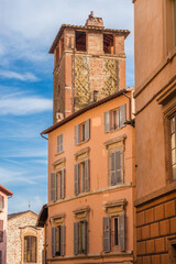 Perugia beautiful historical center with medieval tower - 756676055