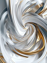 Computer generated white and gold swirls creating a visually striking pattern.