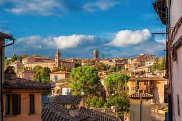 Perugia beautiful historical center from Appia Street - 756676084