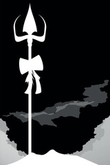 jainism religion symbol of Trishula trident of Jain and Hinduism.