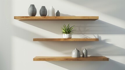 Two wooden shelves complement each other, standing side by side in perfect harmony