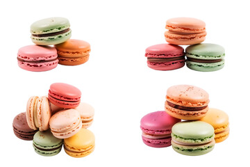 colorful macaroons isolated on white
