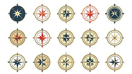 Magnetic old compass on world map. Travel, geography, history, navigation, tourism and exploration concept background. Retro compass on geography map. - obrazy, fototapety, plakaty