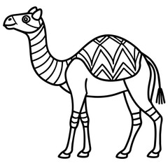 Camel Line Art Vector Coloring Page