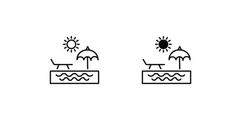 beach icon with white background vector stock illustration