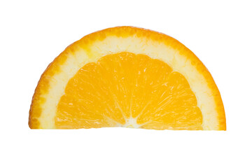 A slice of ripe orange. Isolated on a white background. Top view. © lana_u