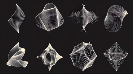 3d hyperspace geometry background - obrazy, fototapety, plakaty