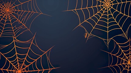 creepy spider webs hanging on black banner