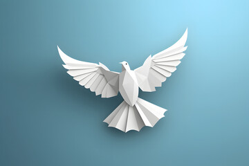 Obraz premium Paperstyle origami dove, origami bird, origami dove paperstyle