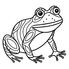 Zentangle  stylized  frog  line art vector