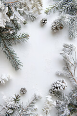 Winter theme creamy background. Copy Space.  Generative AI