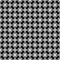Black and white seamless abstract pattern. Background and backdrop. Grayscale ornamental design.