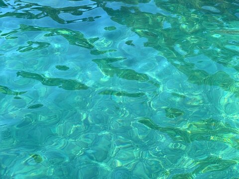 Sea water clear transparent surface.