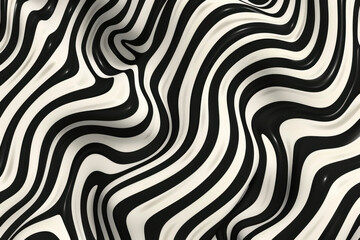 A black and white striped pattern with a wavy texture