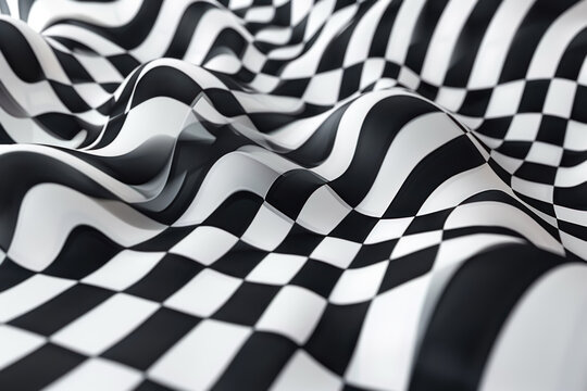A checkered pattern is shown in black and white