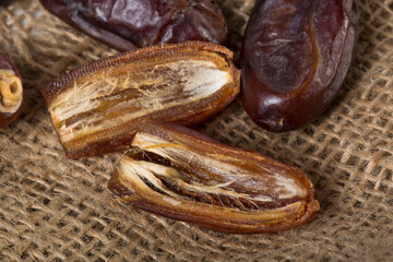 Dates macro photography with inside detail