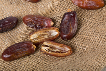 Dates macro photography with inside detail
