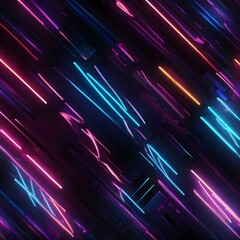 Abstract Background With Glowing Neon Lines