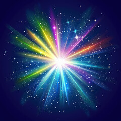 Fototapeta premium A colorful explosion of light and stars