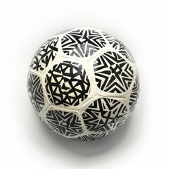 Worn Soccer Ball with Classic Black and White Pattern, Isolated on White