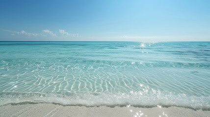 Fototapeta na wymiar Tranquil Beach Serenity, White Sands and Azure Waters
