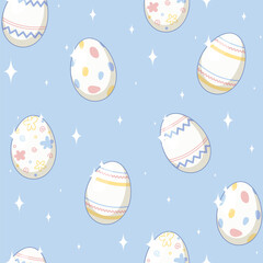 Seamless pattern with Easter colored eggs