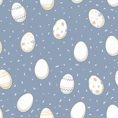 Seamless pattern with Easter colored eggs - 756690225