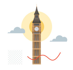  Big Ben - Great Clock of Westminster - Stock Illustration - obrazy, fototapety, plakaty